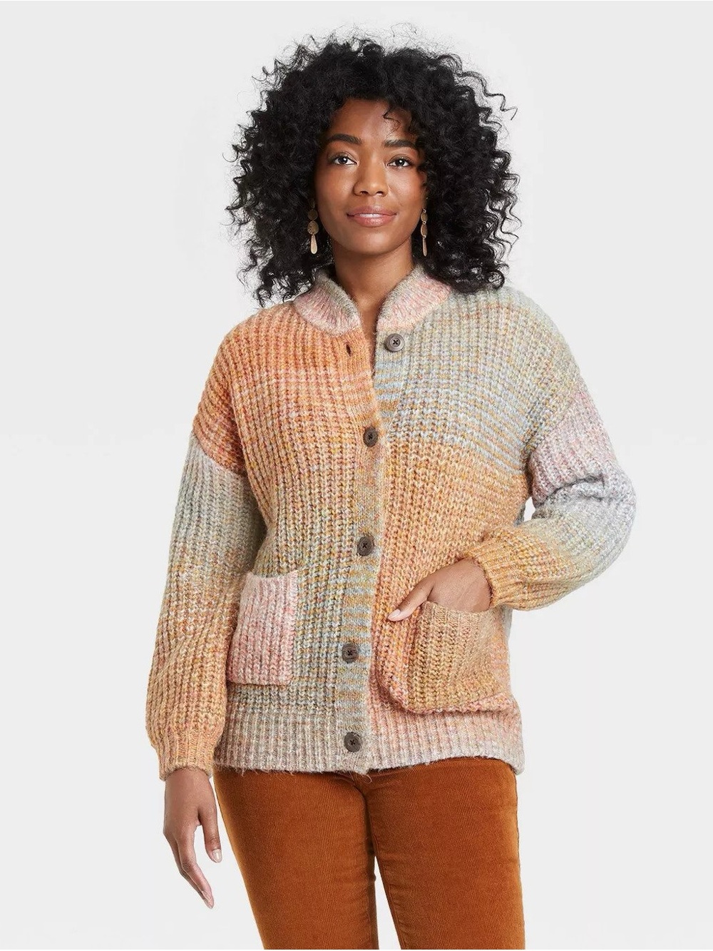 Universal Thread Chunky Colorful Knit Cardigan